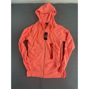 Champion Hoodie Womens M Pink Jersey Full Zip Hooded Lightweight Stretch‎ NWT